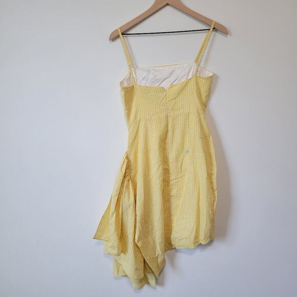 Osman Yousefzada Collective Yellow Plaid Ruffle Dress 2 - Picture 11 of 14